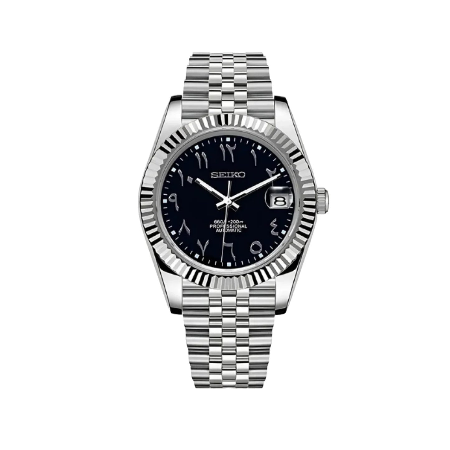 Seiko Datejust Black Arabic Dial Mod