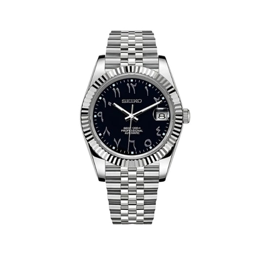 Seiko Datejust Black Arabic Dial Mod