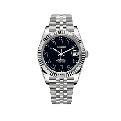 Seiko Datejust Black Arabic Dial Mod